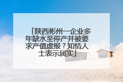 陕西彬州一企业多年缺水至停产并被要求产值虚报？知情人士表示属实
